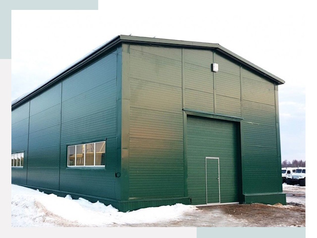 Двускатные ангары в Советской Гавани